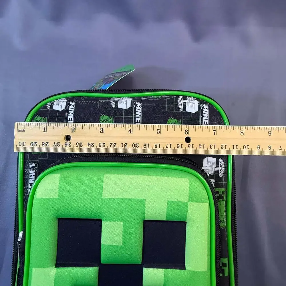 Minecraft Creeper Insulated Lunch Box Bag with Front Pocket